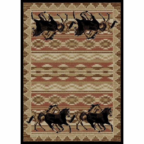 Mayberry Rug 2 ft. 3 in. x 7 ft. 7 in. Lodge King Untamed Area Rug, Black LK6983 2X8